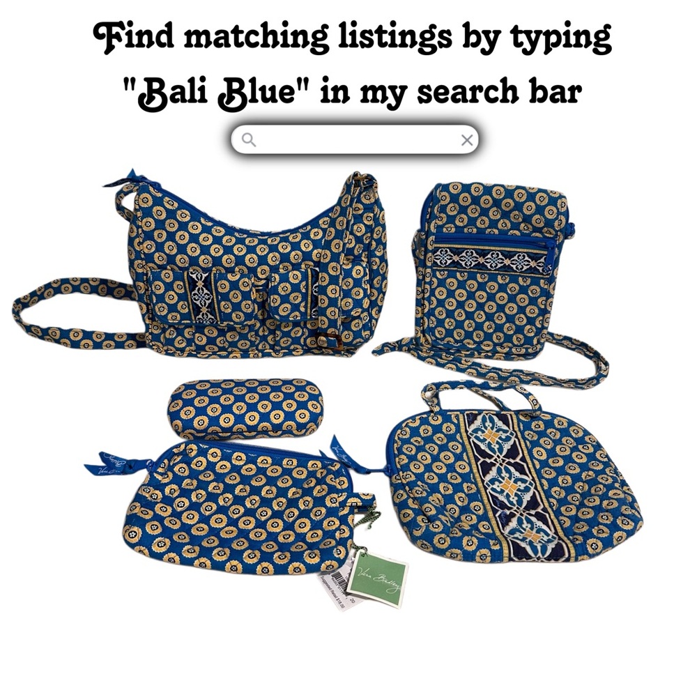 Vera Bradley Mini Hipster inRetired Riviera Blue Crossbody Lightweight Purse EUC - Picture 10 of 12